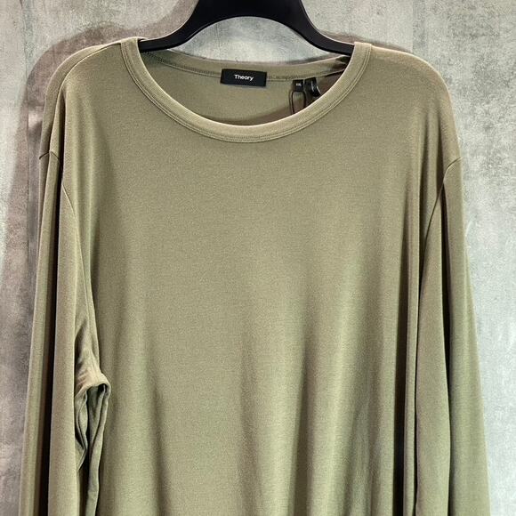 THEORY Men's Wassabi Gaskell NL Animone Milano Crewneck Long Sleeve T-Shirt - Picture 3 of 10